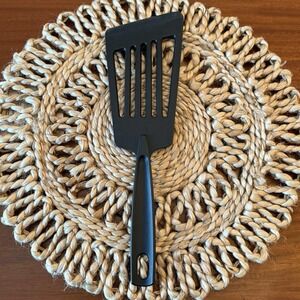 Tailormade Black Nylon‎ Plastic Slotted Fish Spatula Whisk Kitchen Utensil 12.5"